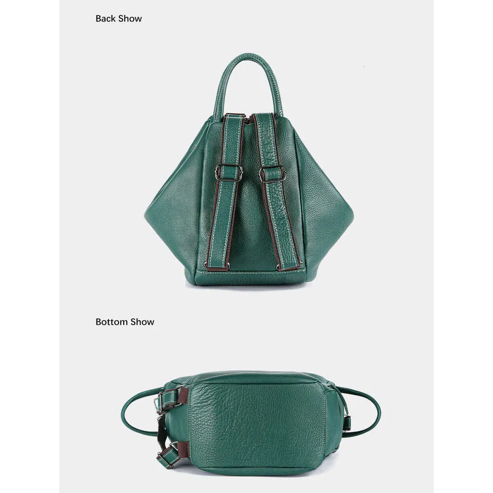 Sac à dos transformable en cuir véritable pour femme Zency 2024 Sac à bandoulière design Rucack Grandes poches pour voyage_voghion.com