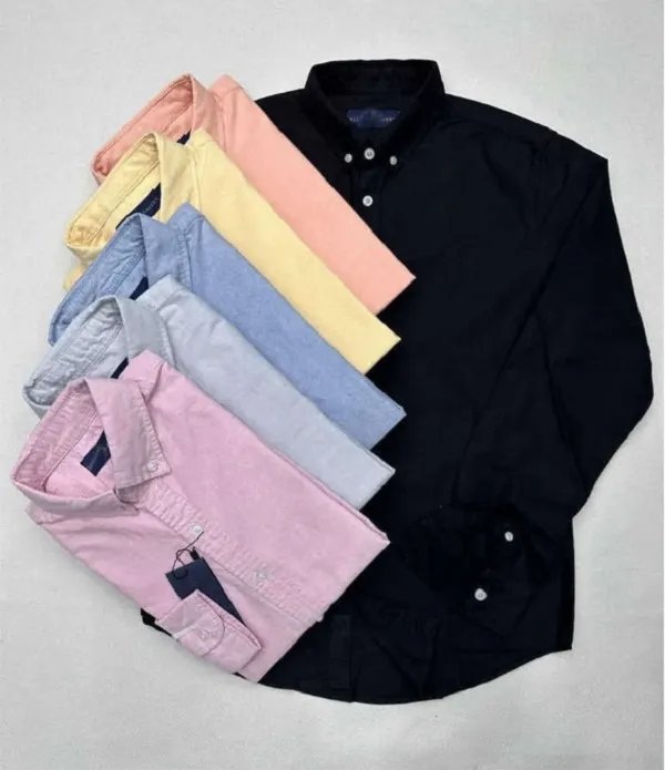 2024 Cămașă lungă bărbătească polo cu mânecă casual pentru primăvară și toamnă, bumbac Oxford, fără călcat, slim, formală, de înaltă calitate, Leeve Pring_voghion.com