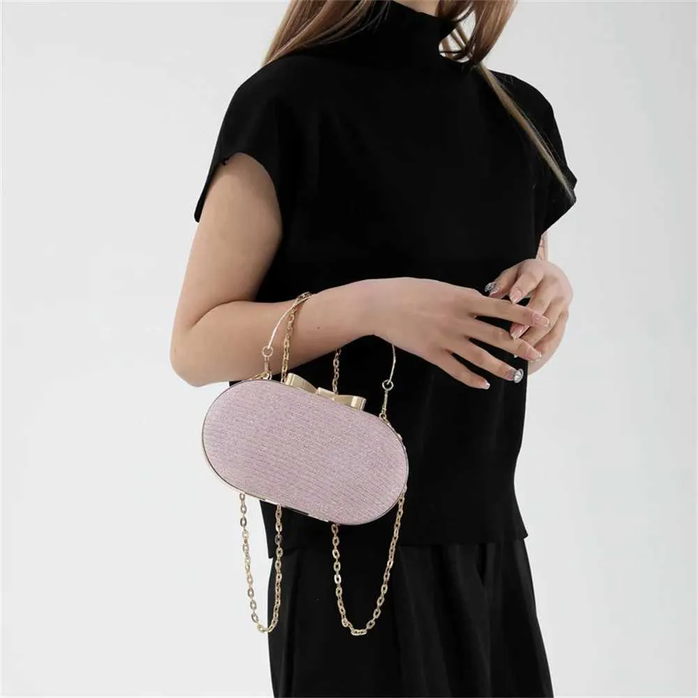 Pochette portefeuille femme rose brillant sequin sac à main 2024 nouvelle mode soirée dix police petit sac de créateur Y241019_voghion.com