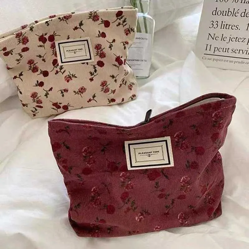 Corduroy Wer Clutch Großer Organizer Koreanische Tasche Süße Damen Make-Up Box Y241023_voghion.com