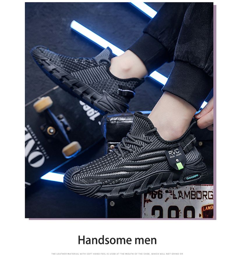 Trendy Casual Flyknit Mesh Herrenschuhe Sommer Neue atmungsaktive leichte Laufschuhe_voghion.com