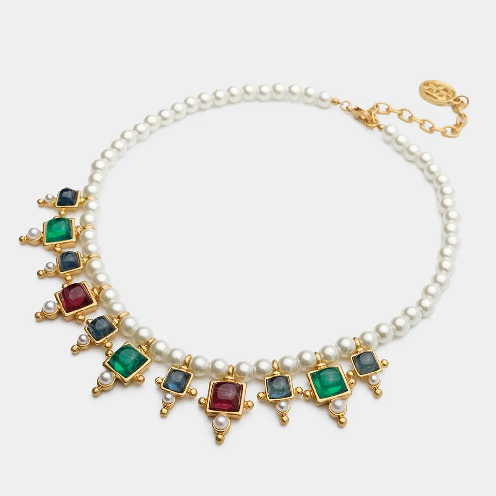 Pendant Necklaces Vintage Pearl Choker Necklace For Lady Runway Show Accessories JewelryPendant_voghion.com