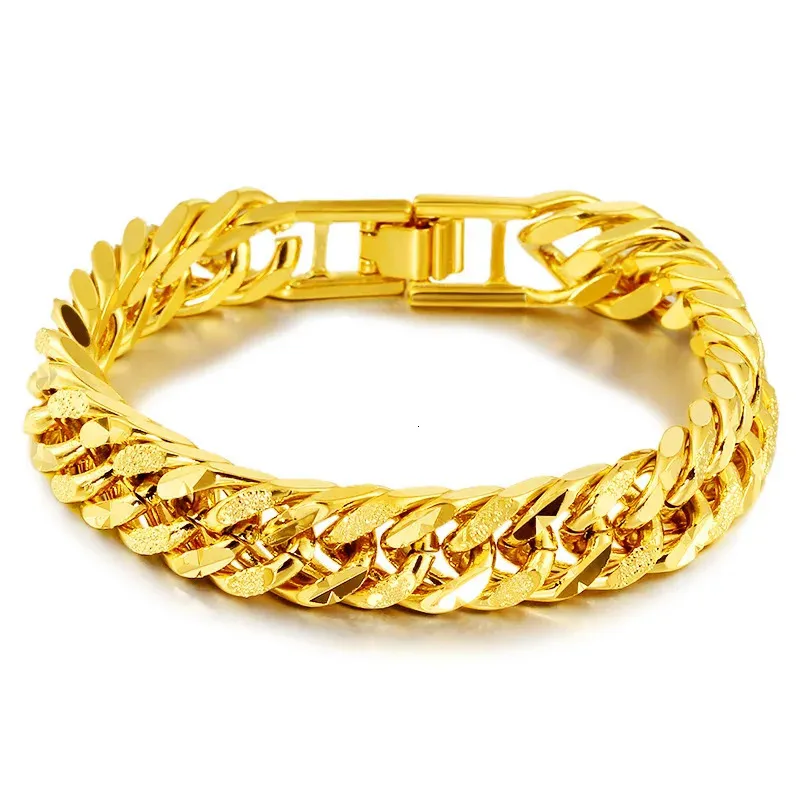 Bracciale a catena per donna e uomo gioiello dorato polso_voghion.com