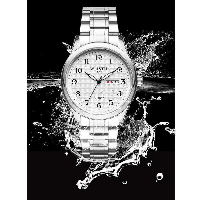 Quartz Couple Watch With Luminous Dial And Dual Calendar For Men_voghion.com