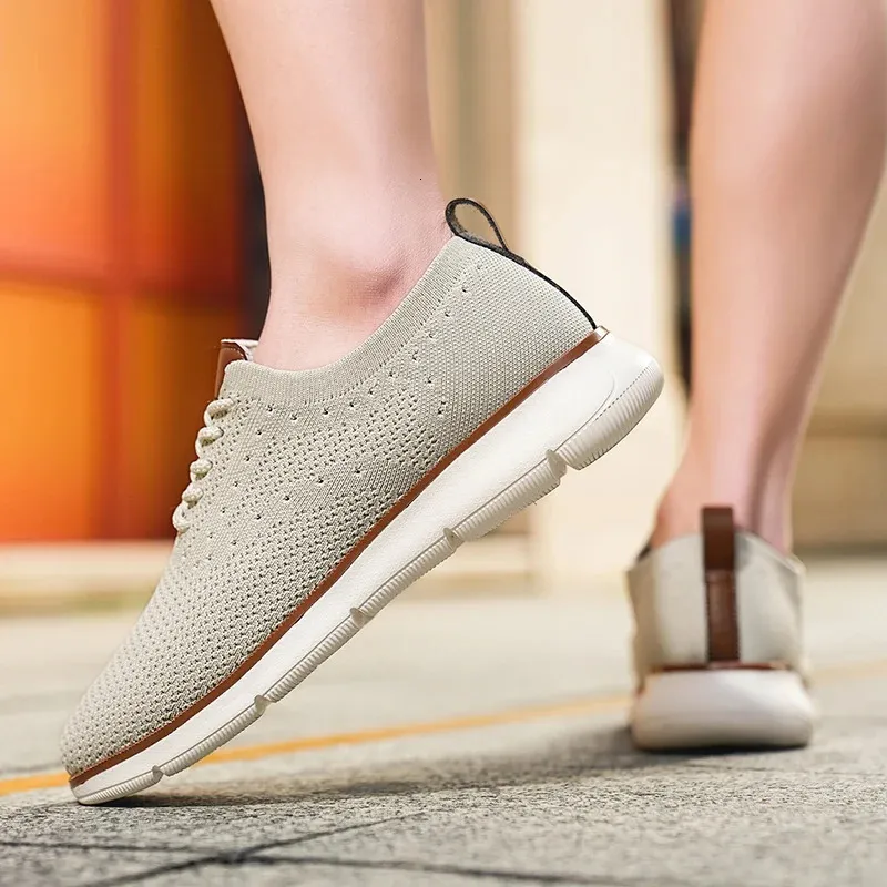 Herenschoenen in maat 39-48, casual Oxfords, gebreid, lichtgewicht en ademend, geschikt voor autorijden en woon-werkverkeer._voghion.com