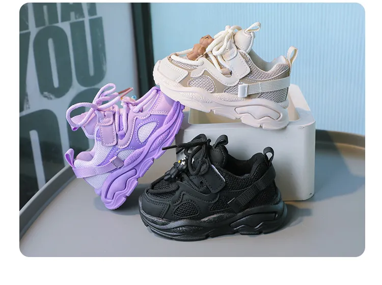 Children kids Casual Shoes Bear Cartoon Sneaker Boy Child Flexible Sneakers Toddler Cutefeet Sport Running Trainers_voghion.com