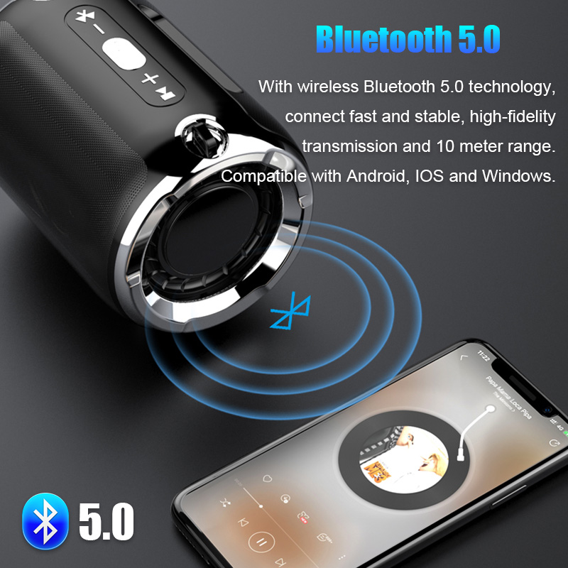 Bluetooth Speaker with FM Radio Music Bass Subwoofer TF AUX USB Portable Small Speakers for Computer Phones S518 caixa de som_voghion.com
