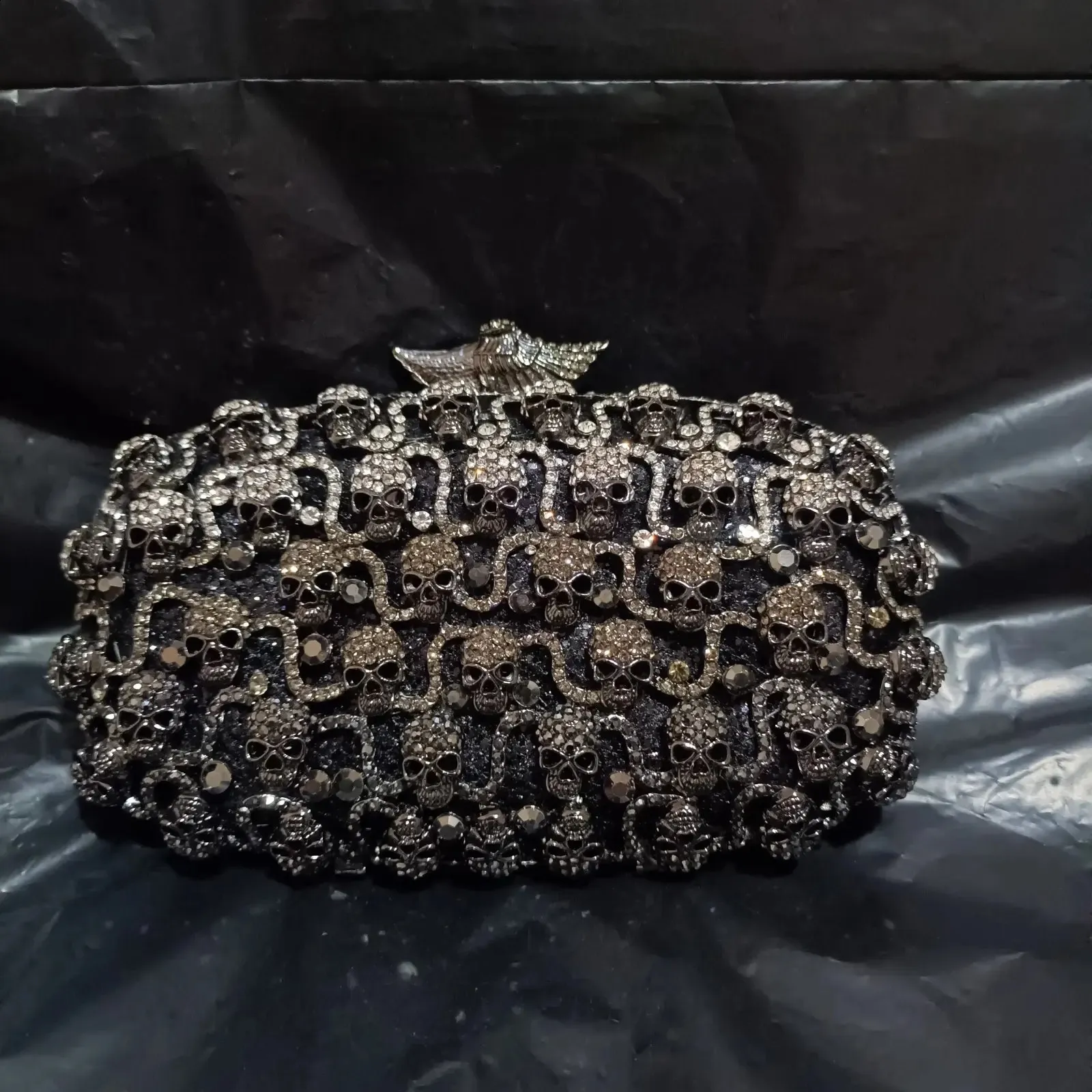 Colore Cristallo Donne Pochette Pietre Borse da Sera Borsetta Festa di Nozze Borsa Metallo Minaudiere Dia Borsa a Mano Borse Nere 240726_voghion.com