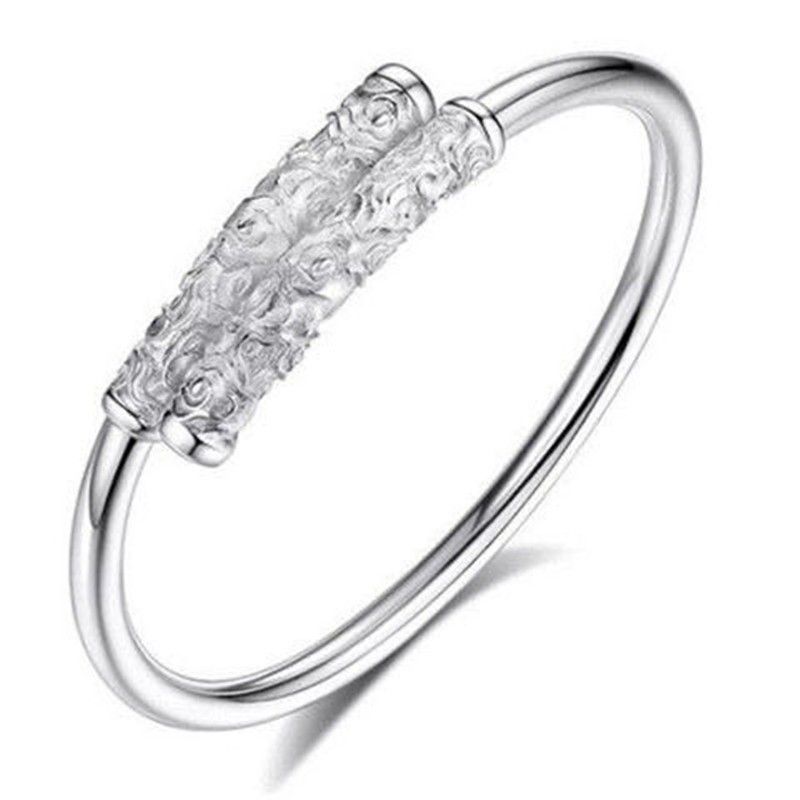 Bracciale aperto Golden Hoop da uomo in rame bianco placcato argento massiccio per bambini, con maledizione Wukong e Myth Black_voghion.com