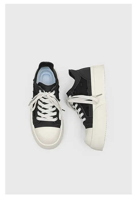 Weiße Freizeitschuhe Für Herren Mit Dicker Sohle Und Canvas-design_voghion.com