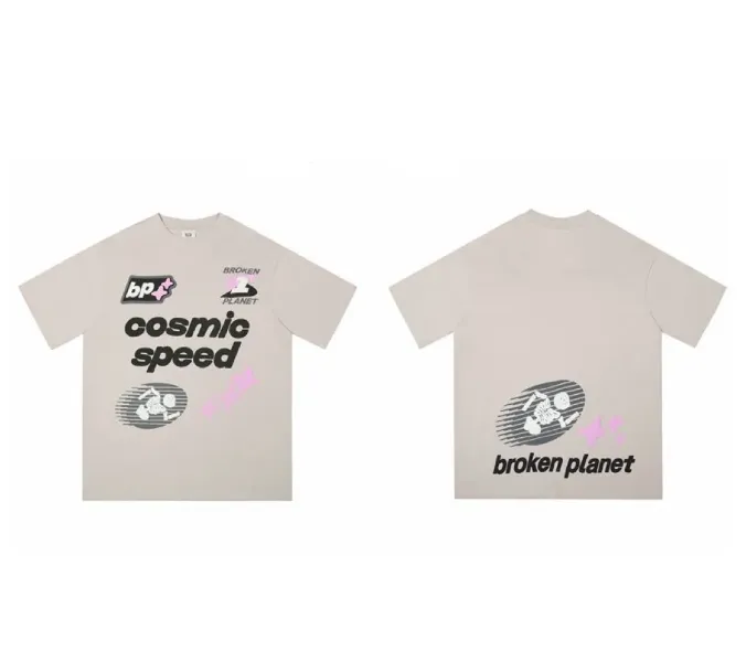 BROKEN Sommer Herren PLANETS Ärmel High Street Casual Rundhals T-Shirts Männer Teesdesigner T-Shirt Schaum Druck Broken_voghion.com
