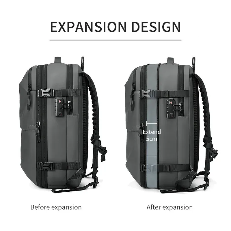 Men Travel vacuum compression 17 inch Laptop Business Large Capacity school Backpack Expanded Hiking backpack 241115_voghion.com