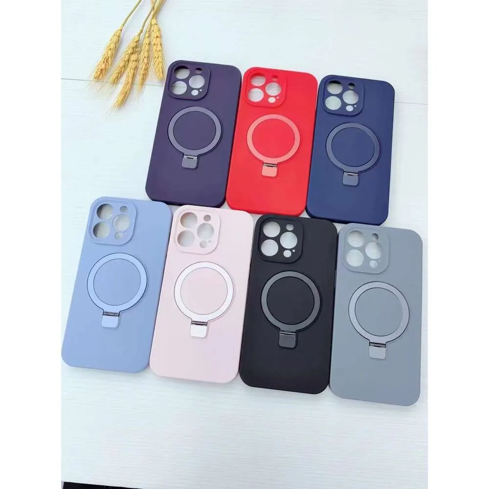 Vloeibare siliconen voor iPhone 15 magnetische standaard mobiele telefoon beschermhoes AP 16 anti-val_voghion.com
