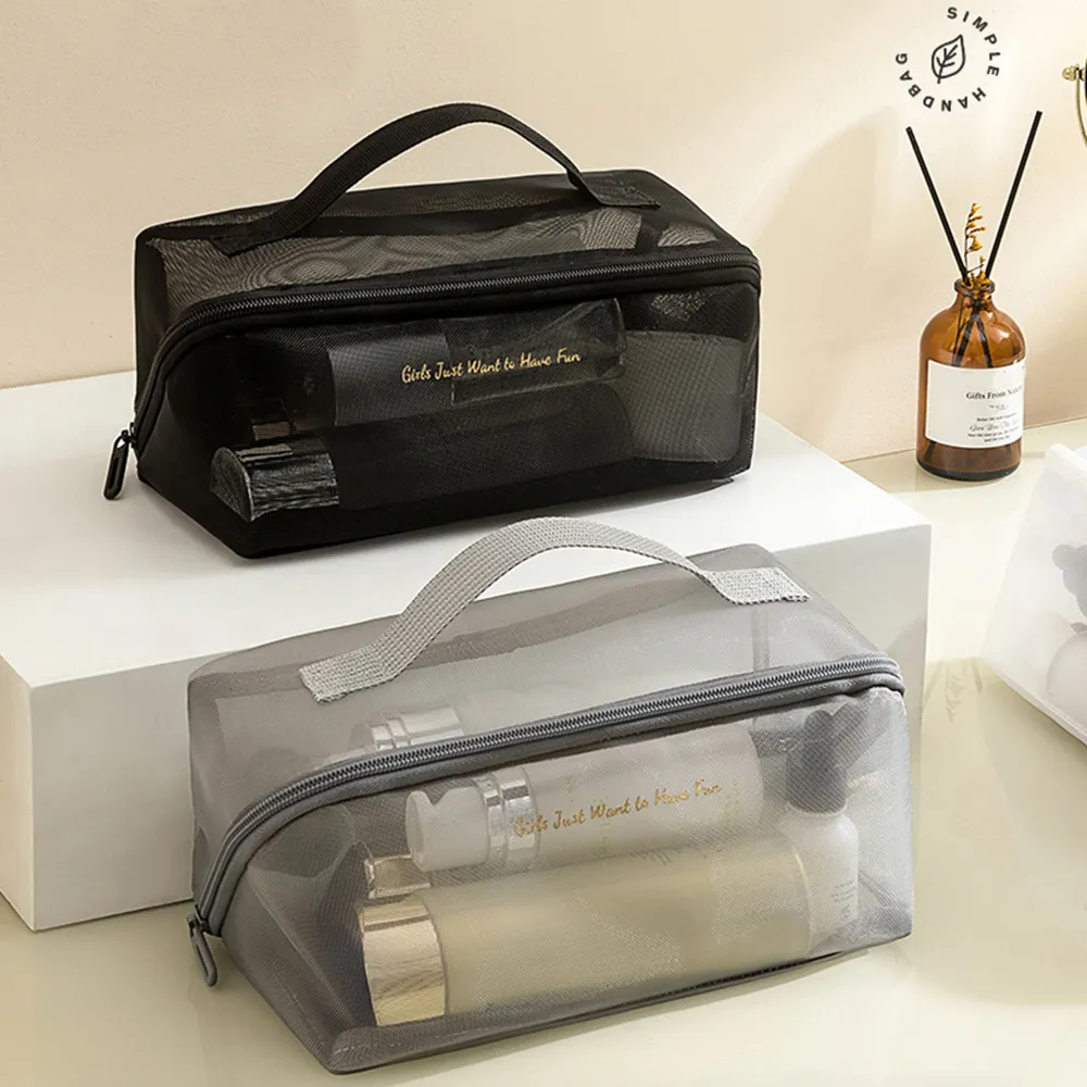 Zipper Transparent Mes Makeup Large Capacity Make Up Toiletry Was Bags Women Travel Portable Cosmetic Bag Storage_voghion.com