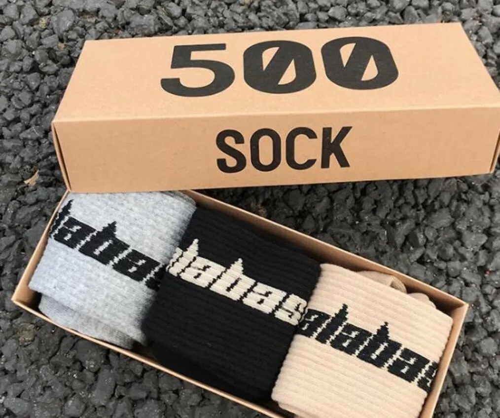 Calcetines Yeezy Personality para hombre y mujer, 3 pares por caja, de la colección Fashion Stock Crew, temporada 6, CALABASAS Soc Match 500 Tidal Youth_voghion.com