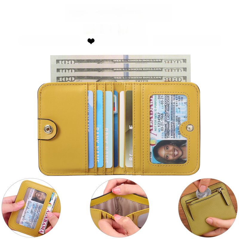 Neue ultradünne Damen-Kurzbrieftasche mit mehreren Funktionen, koreanische Version der einfachen PU-Münze_voghion.com
