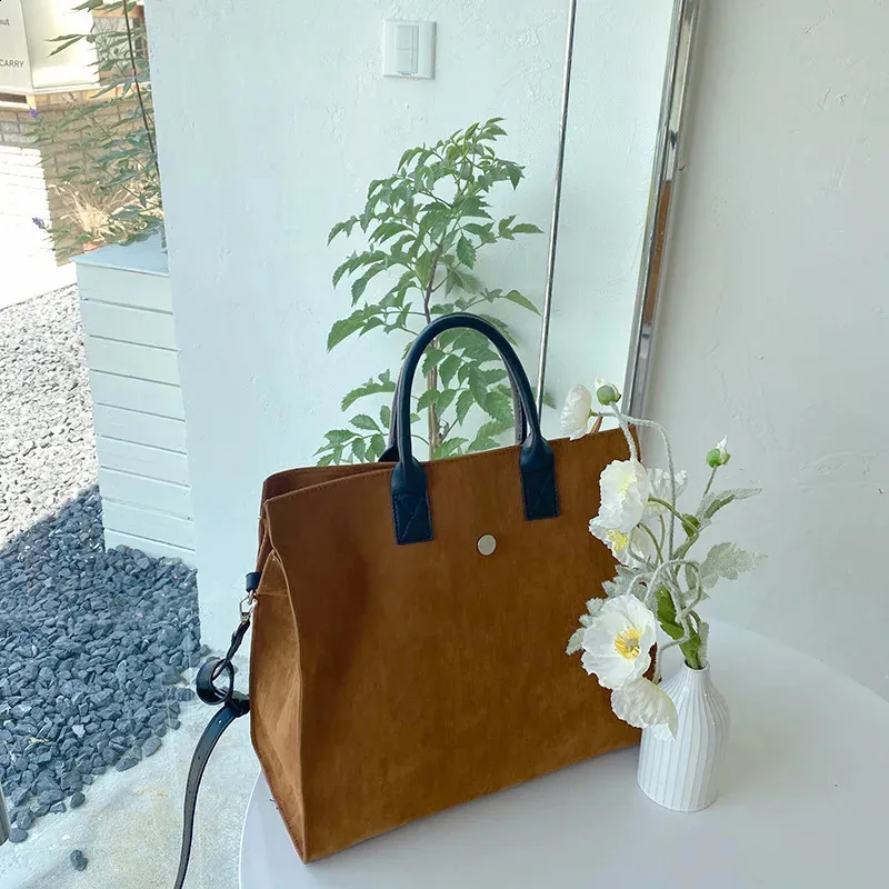 Borsa da donna in pelle opaca vintage, grande capacità, borse a tracolla, borse a tracolla da donna, borsa da viaggio casual grande marrone_voghion.com
