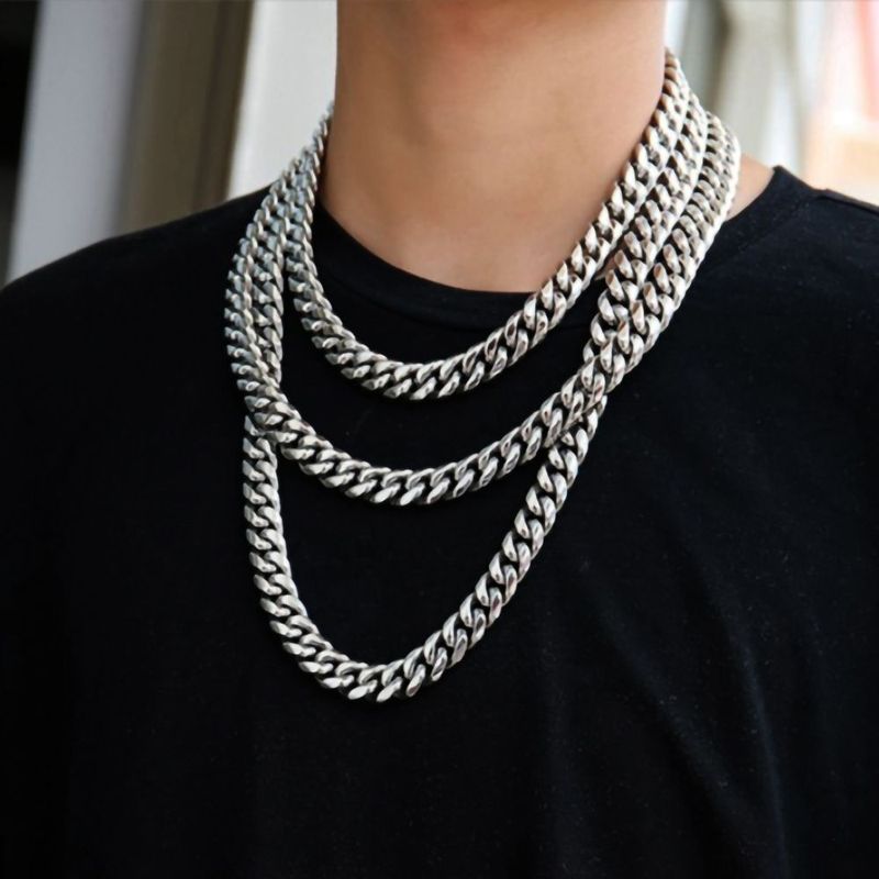 Titanium Steel American Necklace For Men And Women, Simple Collarbone, Trendy Brand, Versatile Cuban Hip-hop Thick_voghion.com