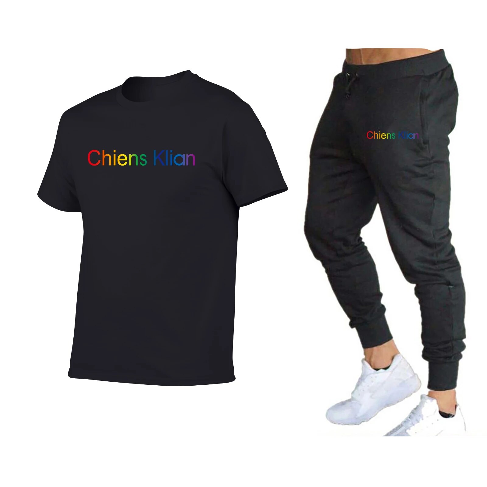 Costume de Jogging décontracté à manches courtes pour hommes, costume de course, d'entraînement, de sport, de loisirs, confortable et respirant, nouvelle collection_voghion.com