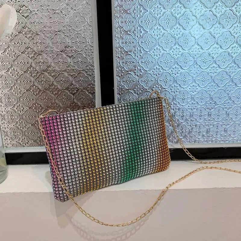 Ydlns Trend Kleine Rhie Quadratische Metallkette Design Schulter Umhängetasche Dia Münzgeldbörse Y241019_voghion.com