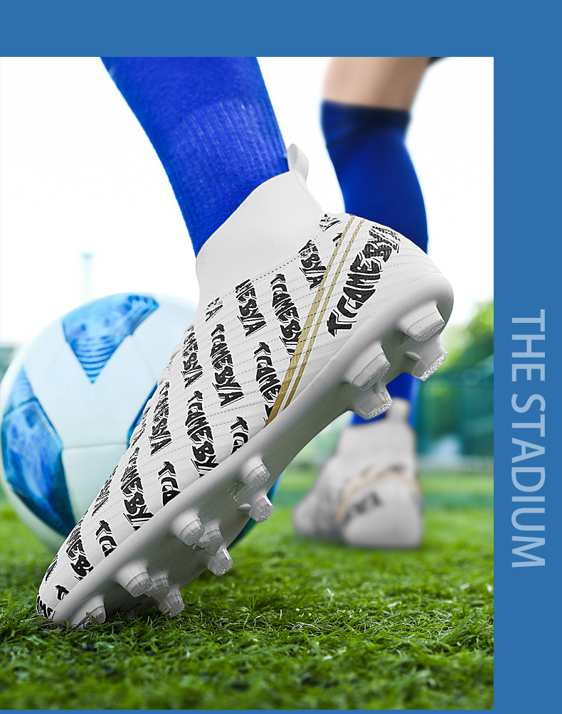 Männer Outdoor Hot Sale Ultraleicht Fussballschuhe High-Top FG/TF Professionell Laang Spikes Knöchel Unisex Komfort Fussball_voghion.com