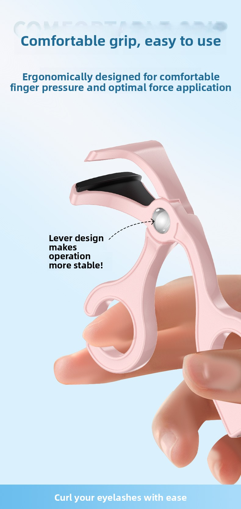 Portable Frameless Wide-Angle Eyelash Curler - One-Squeeze Long-Lasting Hold Lash Styling Tool_voghion.com