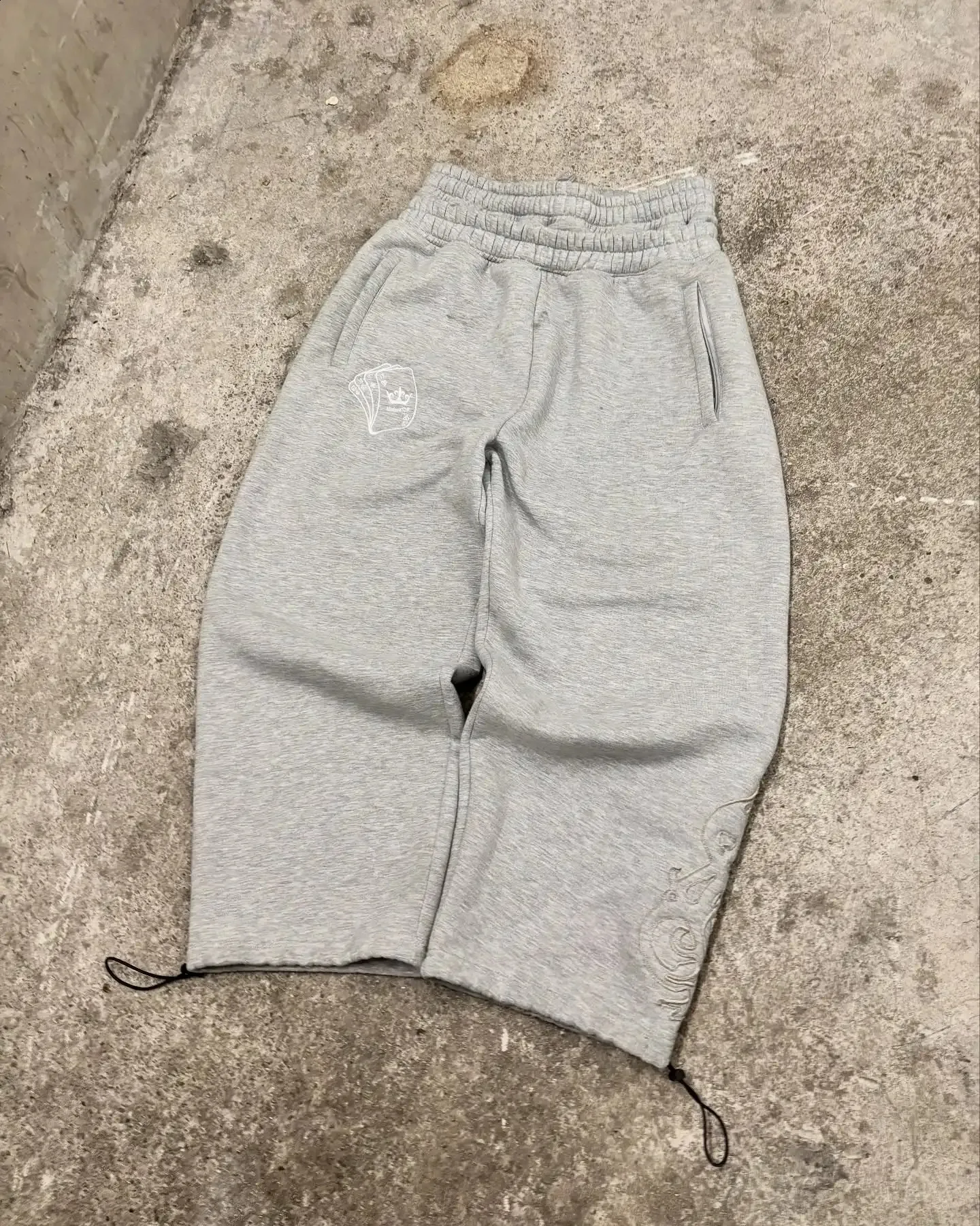 Y2K Retro Men Jogging Pants Double Waist Poker Embroidery Unisex Sweatpants Gothic Hip Hop Streetwear Casual Baggy_voghion.com