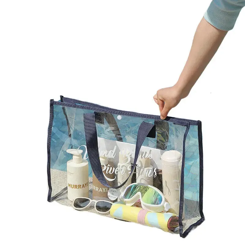 Clear Pvc Beach Bag Versatile Women Tote Shoulder Bag Waterproof_voghion.com