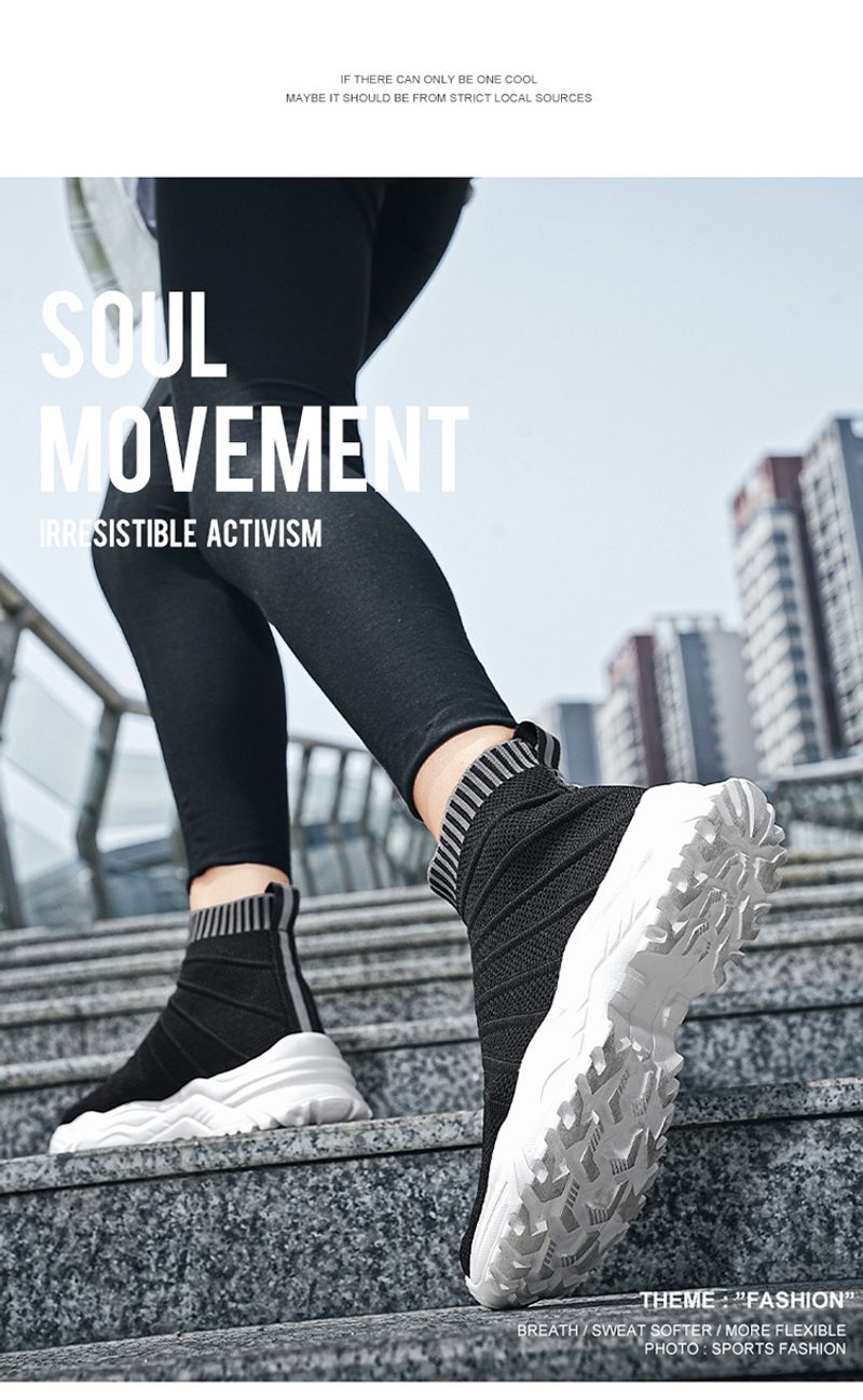 Jauni augstas klases vīriešu sporta brīvā laika pavadīšanas apavi, elpojoši skriešanas apavi no auduma, lielizmēra zeķes un apavi pāriem_voghion.com