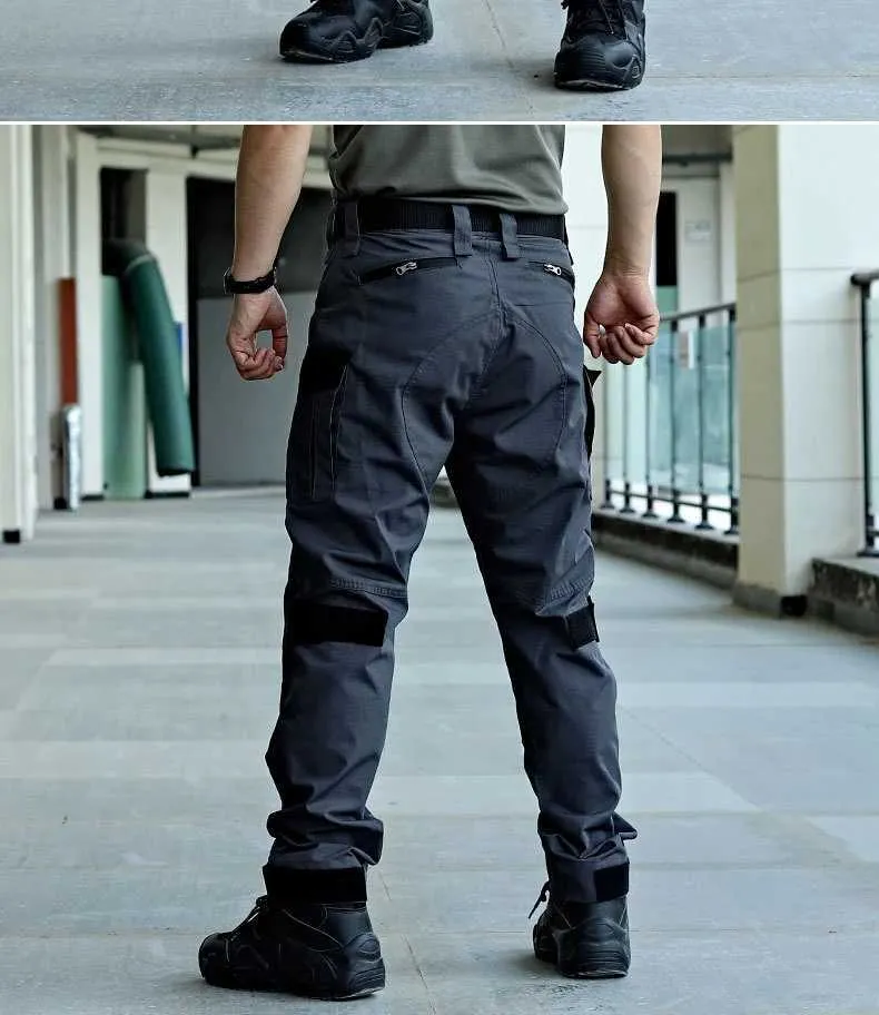 Militär Taktesch Cargo Männer Arméi Trainingshosen Multi-Täsch Verschleißbeständeg Waasserdicht Hosen Männer Wanderhosen Casual Hosen_voghion.com