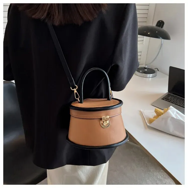 Borse a tracolla firmate per donna, semplici, alla moda, con chiusura a scatto, a tracolla e a secchiello per il tempo libero_voghion.com