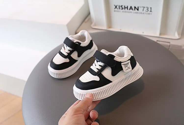 Children's Thin Bottom Plate Spring And Fall New Boys Velcro Low-top Girls White Tide Children's Shoes Sizes US6C-US13C_voghion.com