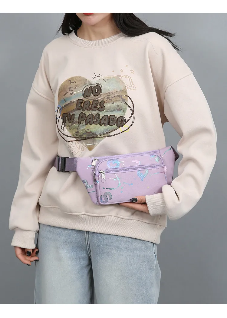 Marsupi da donna con stampa bronzata, cintura alla moda, borse a tracolla, marsupio da corsa, viaggio, allenamento_voghion.com