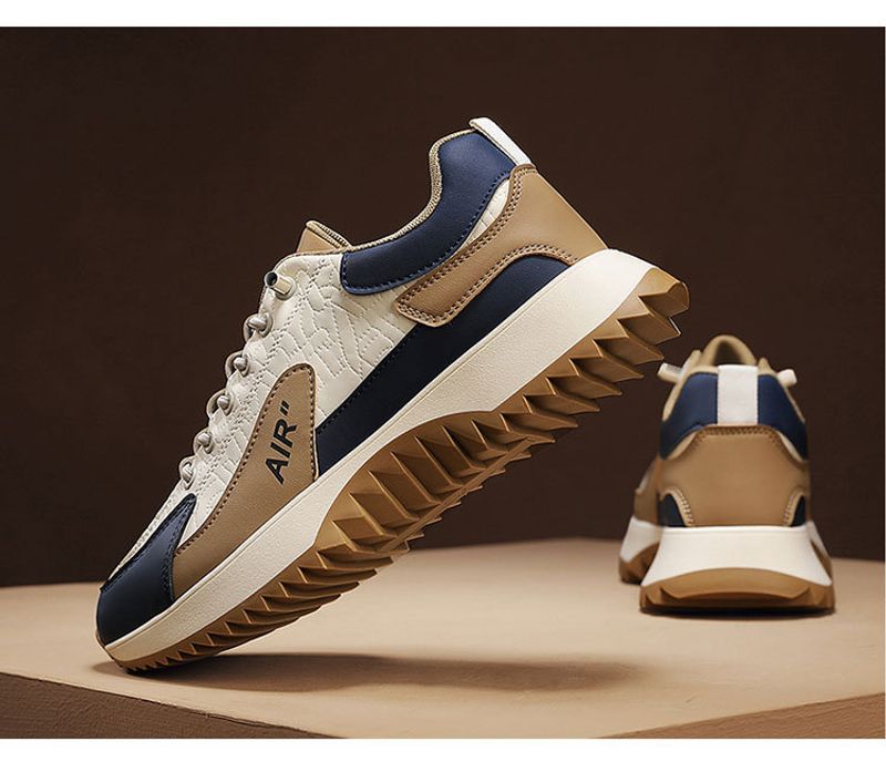Atmungsaktive Sneakers Mode Dick gepolsterte Laufschuhe mit dicker Sohle Student Herrenschuhe_voghion.com