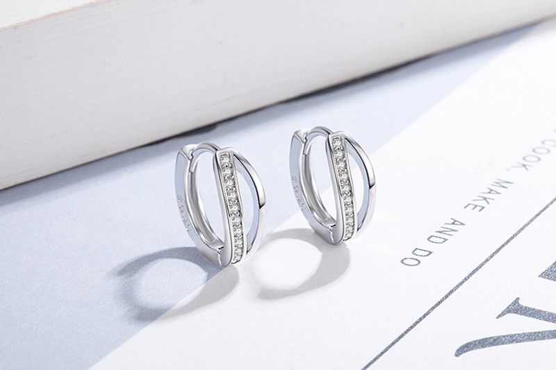 Zircone a doppio strato per donna, semplice e versatile, non c'è bisogno di toglierli quando si dorme, orecchini alla moda, diametro_voghion.com