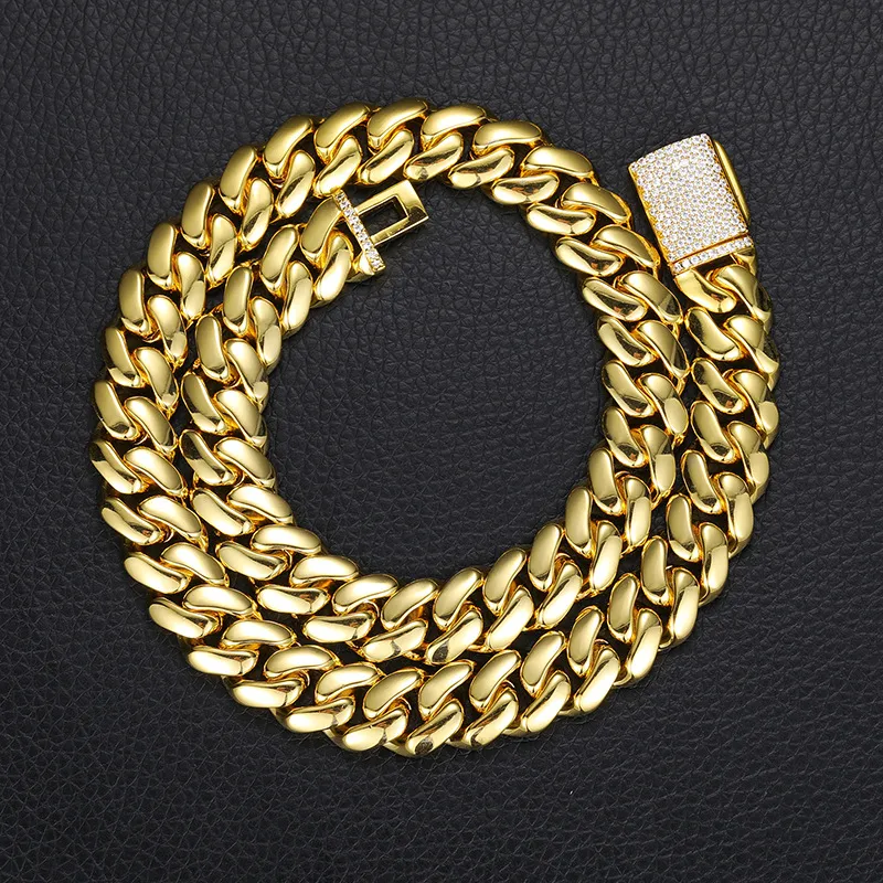 12mm-20mm Hip Hop Schwere große Miami Cuban K Kette Herren Halskette Echt vergoldet TopBg 5A Zirkon Verschluss Herrenschmuck_voghion.com