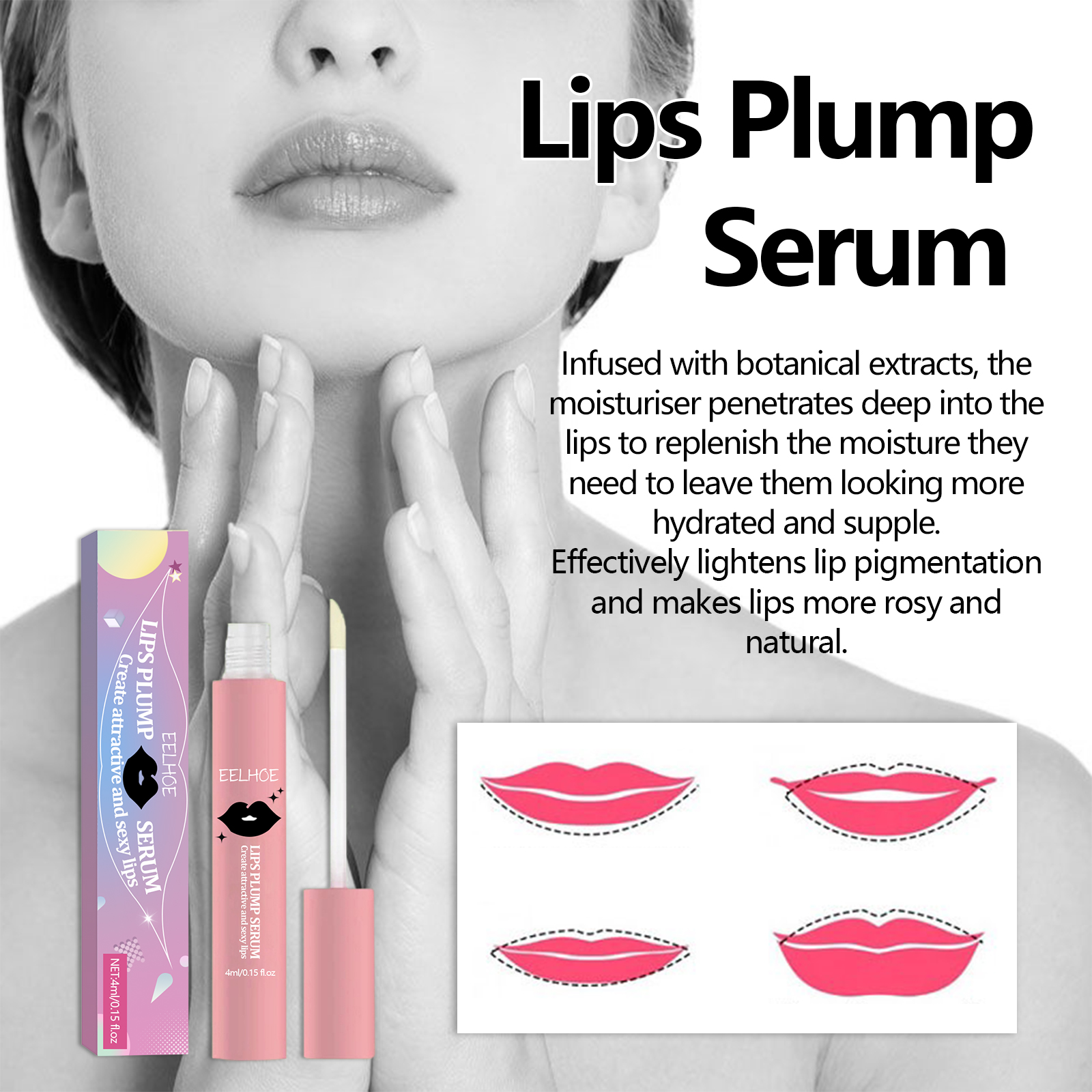 EELHOE Lip Serum Lip Moisturizing, Anti-Cracking, Hydrating, Hydrating And Smoothing Lip Lines_voghion.com