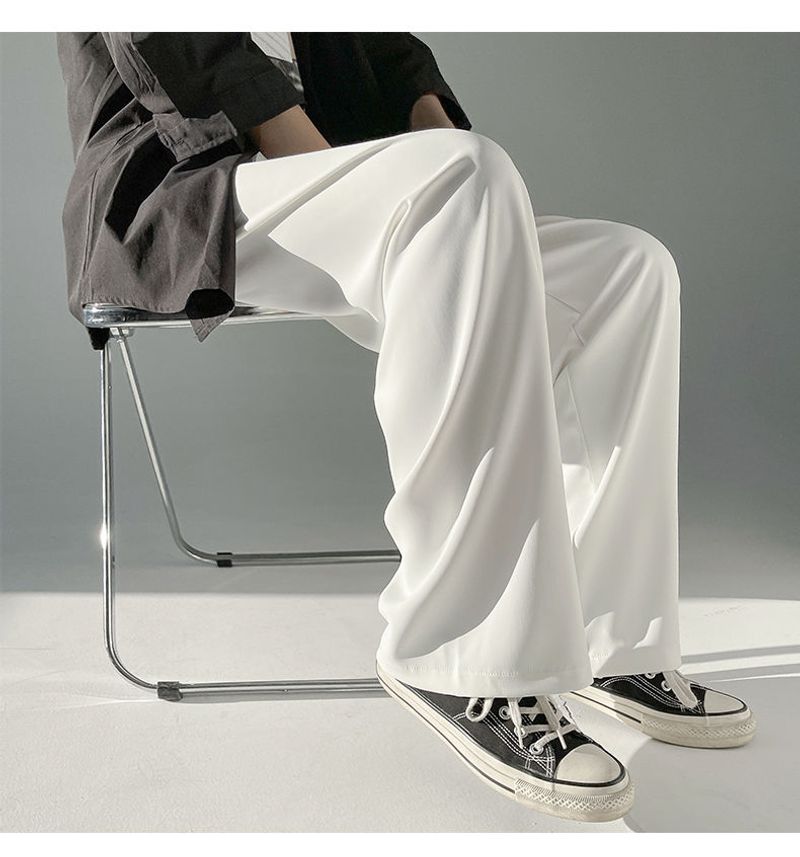 2024 neue Eis Seide Männer Jogger Sweatpan Y2k Streetwear Sportwear Jogging Gym Hose Männlichen Baggy Breites Bein_voghion.com