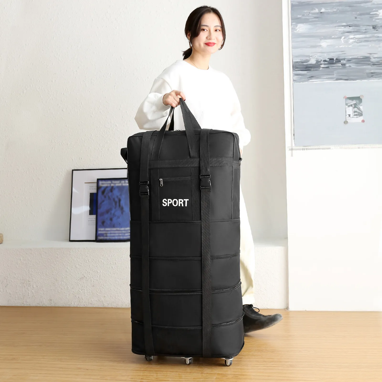 Expandable Suitcase Foldable High Quality Rolling For Travel Business Large Capacity Lage Storage Bag_voghion.com