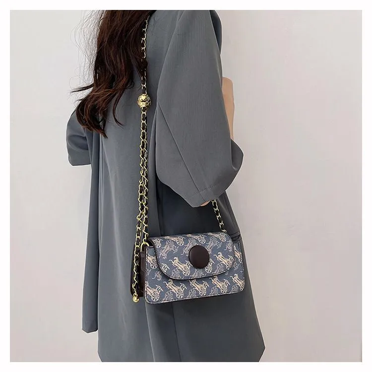 Free Shipping Single Shoulder Bag For Women Handheld Fashion Printed Wide Shoulder Chain Casual Diagonal Cross Bag_voghion.com