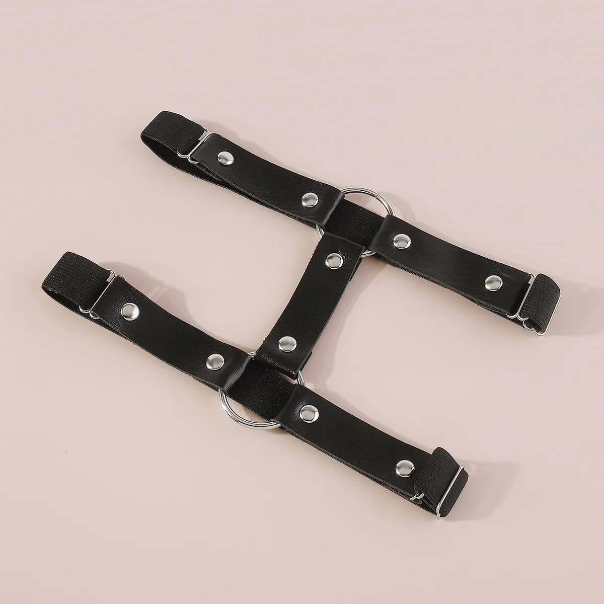 Fußkettchen 2023 Sexy Gothic PU-Leder Nieten Beinring Punk Cool Pats Mädchen Pfirsich Herz Oberschenkelkette Weibliche Körperzubehör_voghion.com