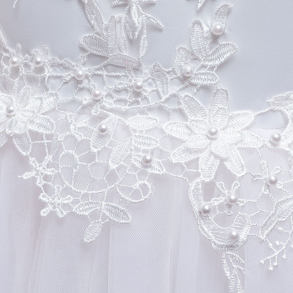 Petite robe Tutu à fleurs pour fille, fête d'anniversaire, communion, perlée, nouvel an, noël, princesse, manches volantes, 2024_voghion.com