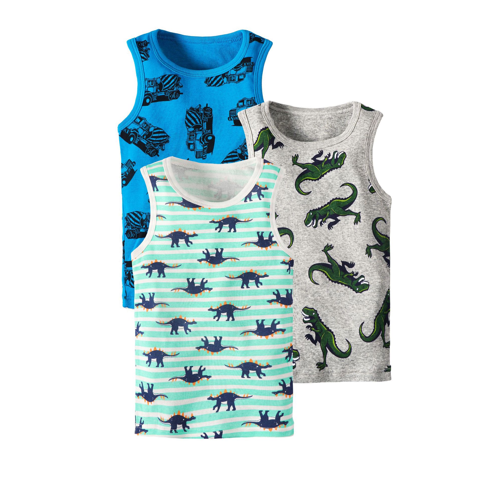 Mother&Kids Children's vest pure cotton summer pure cotton breathable cartoon dinosaur print baby girls wear cotton boys small vest_voghion.com