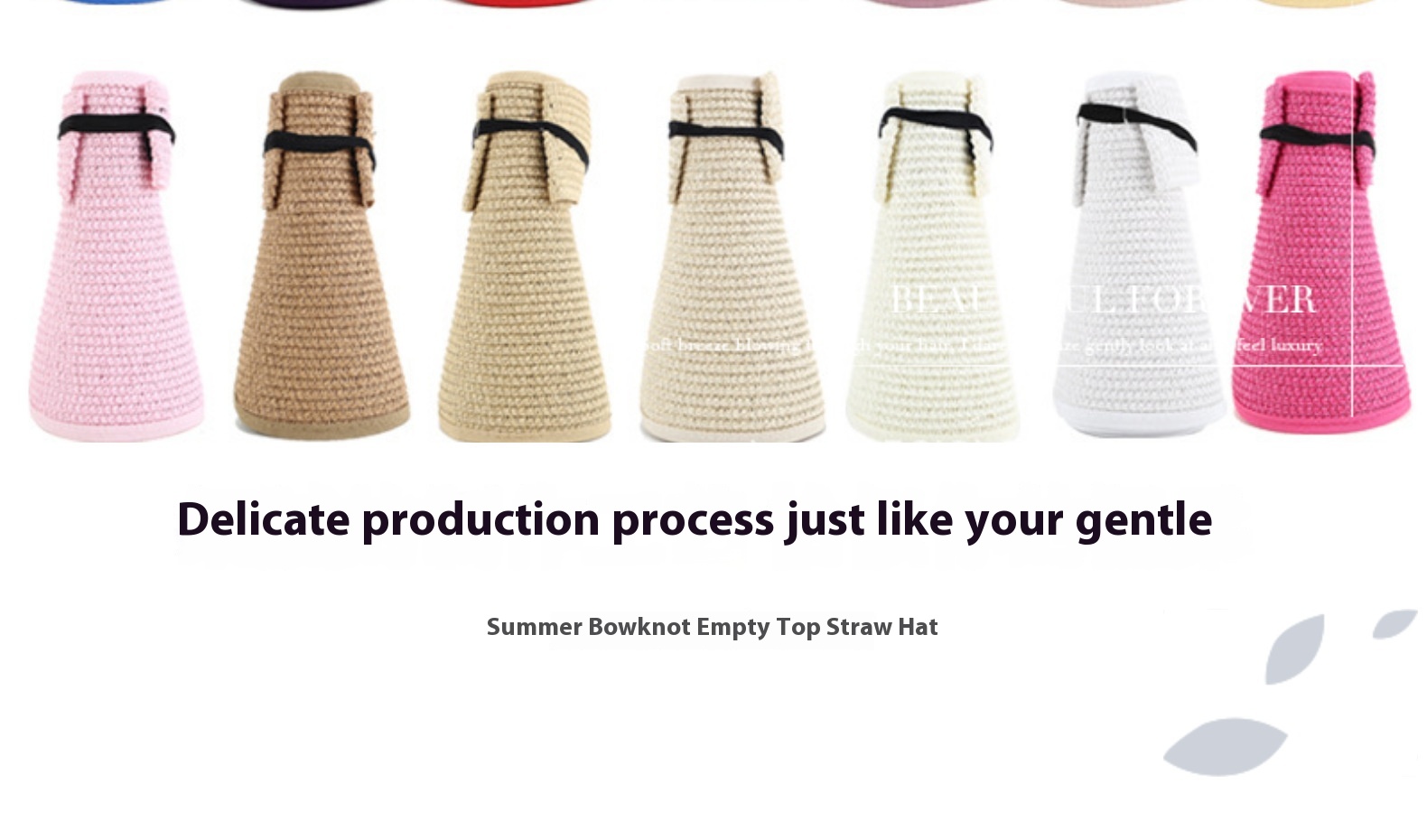Women's Straw Beach Hat Empty Top Sun Protection Folding Brim_voghion.com
