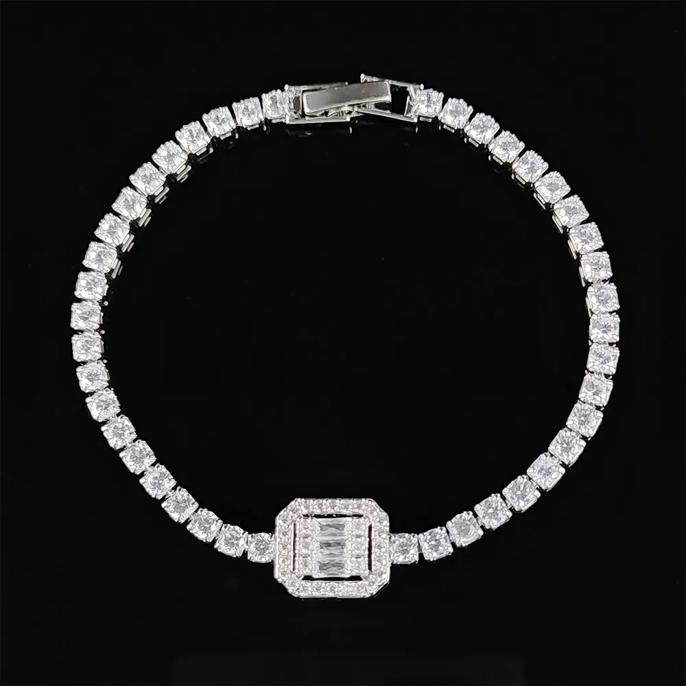 Gioielli da donna Choucong Tennies Bangle più venduti del 2023, in argento Sterling, con taglio principessa, zirconi cubici 5A, fatti a mano per feste._voghion.com