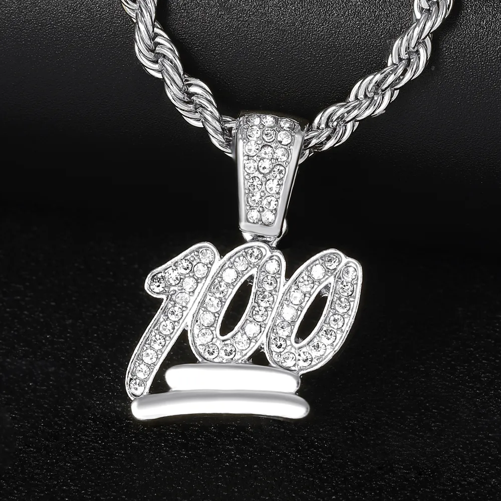 Hängsmycken Halsband Hiphop 100 Poängs Repkedja För Iced Out Strass Smycken Män Kvinnor Daglig Dekoration_voghion.com