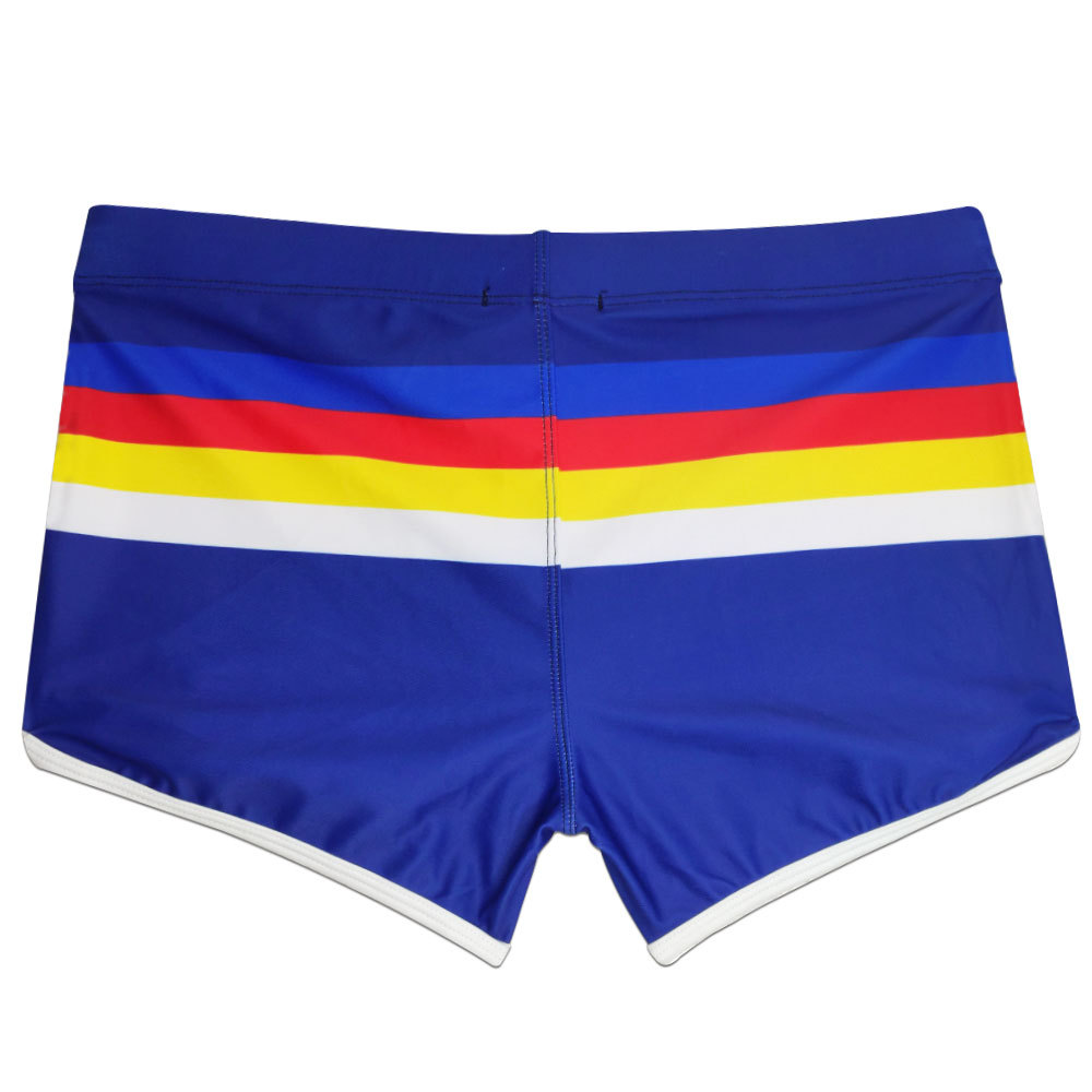UXH Short de bain à rayures colorées pour homme, short de sport à séchage rapide, coupe ajustée et tendance_voghion.com