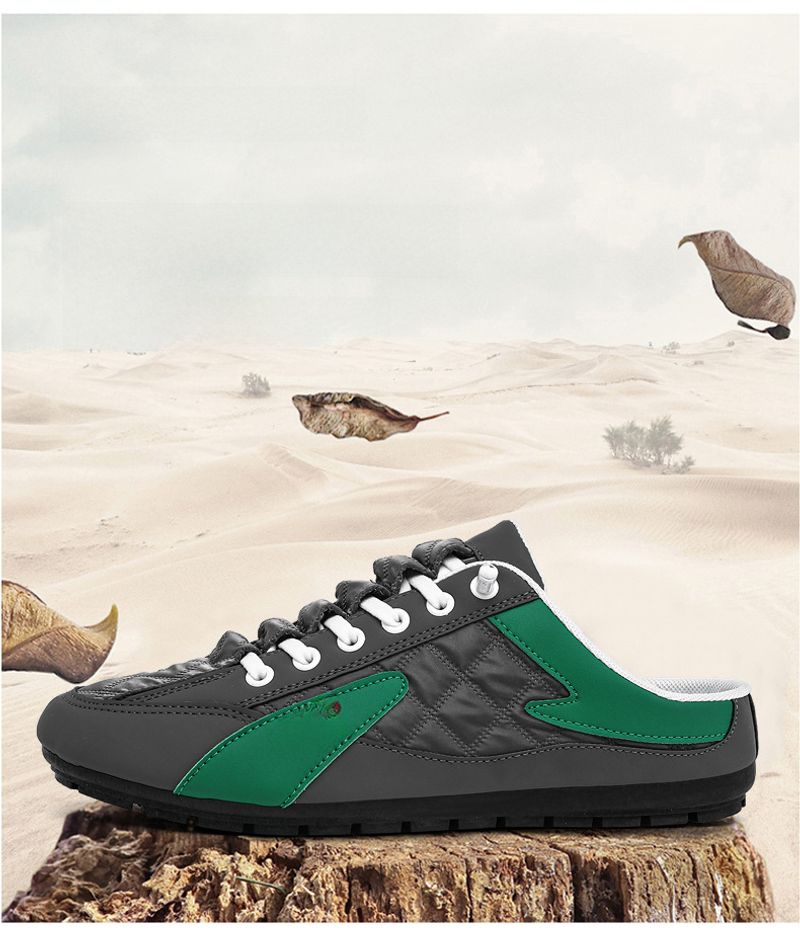 Desodorante para hombre Baotou Drag Primavera 2024, nuevo atuendo, pantuflas sin cordones y para conducir, zapatos casuales sin tacón_voghion.com