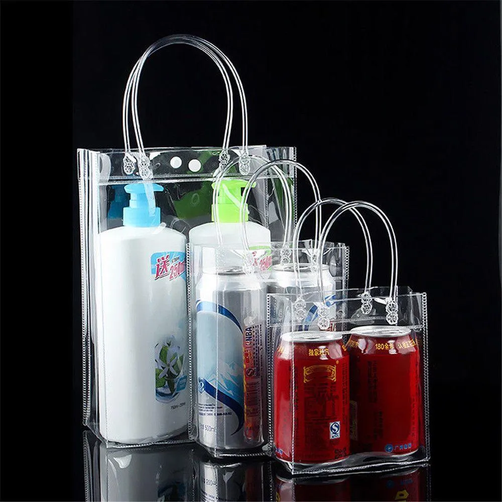 2024New Clear Purse Handbag For Lady Eco Friendly Flower Tote Shopping Reusable Waterproof PVC Shoulder Shopper Bag_voghion.com