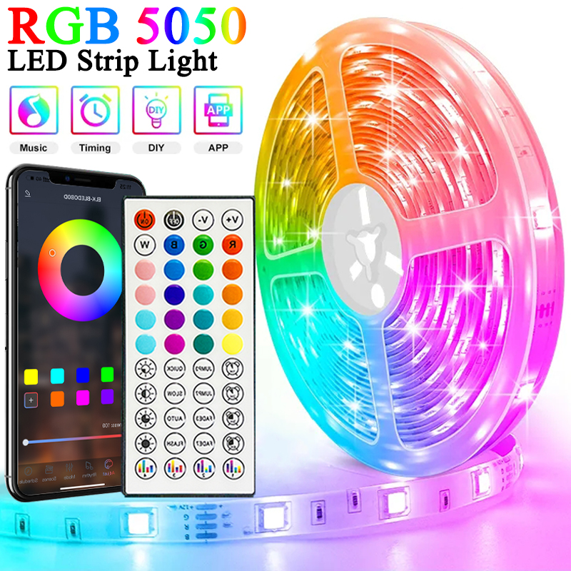 40M/131Ft Led Strip Lights APP 44Key Remote Control USB 5V Music Sync RGB Flexible Tape Diode Lights For Party Home Luces Led
